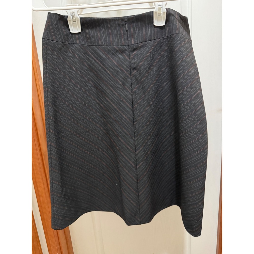Antonio Melani Grey Pinstripe A-Line Knee Length Career Skirt Womens 8 - Picture 2 of 5